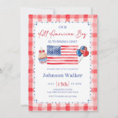 All American Birthday Invitation Kaart (Voorkant)