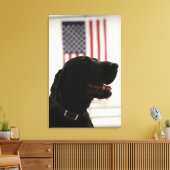 All-American Black Labrador Retriever Canvas Afdruk (Insitu (Woonkamer))