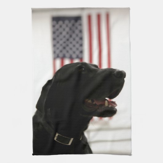 All-American Black Labrador Retriever Theedoek (Verticaal)