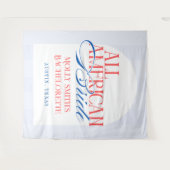 All American Blue Stripe Bachelorette Banner Wandkleed (Voorkant (horizontaal))