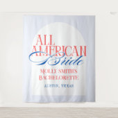All American Blue Stripe Bachelorette Banner Wandkleed (Voorkant)