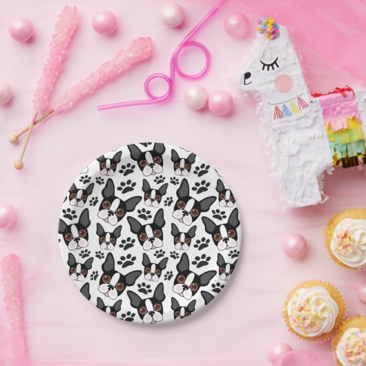 All American Boston Terrier Pet Puppy Dog Papieren Bordje (Feest)