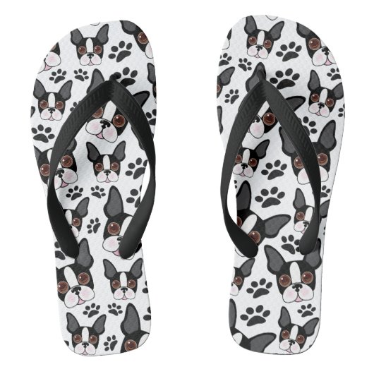 All American Boston Terrier Pet Puppy Dog Teenslippers (Voetbed)