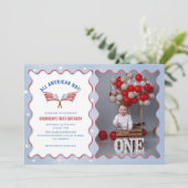 All American Boy 4 juli Waterverf Verjaardagsfoto Kaart (Staand voorkant)