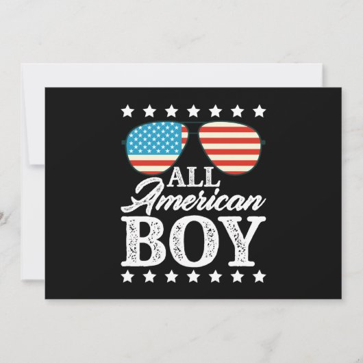 All American Boy 4th of July Amerikaanse zonnebril Kaart (Voorkant)