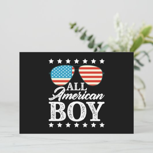 All American Boy 4th of July Amerikaanse zonnebril Kaart (Staand voorkant)