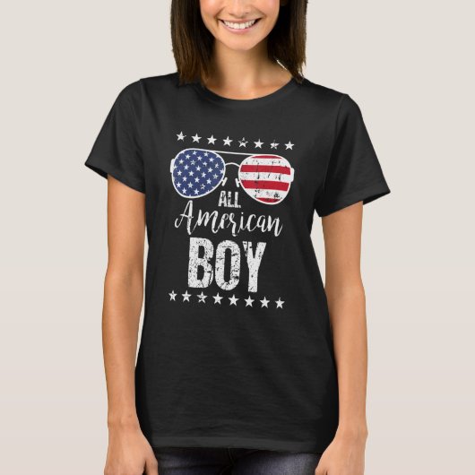 All American Boy 4th Of July Sunglasses Boys Kids  T-shirt (Voorkant)