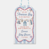 All American Boy Baby Shower Bedankt Cadeaulabel (Voorkant)
