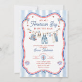 All American Boy Baby Shower Uitnodiging (Voorkant)