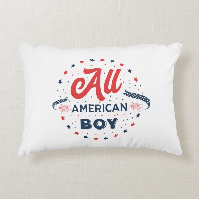 All American Boy Badge Accent Kussen (Voorkant)