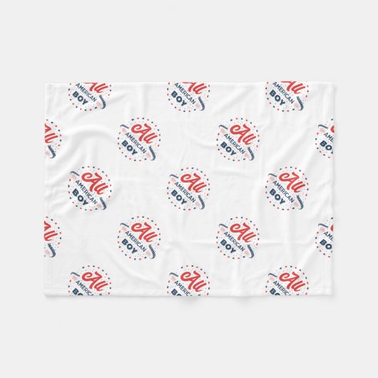 All American Boy Badge Fleece Deken (Voorkant (Horizontaal))