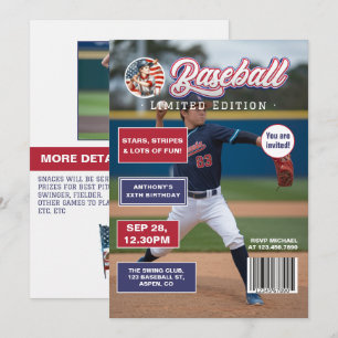 All American Boy Baseball Magazine Omslag Verjaard Kaart