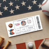 All American Boy Baseball Ticket Verjaardagsfeestj Kaart