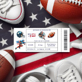 All American Boy Football Ticket Verjaardagsfeest Kaart