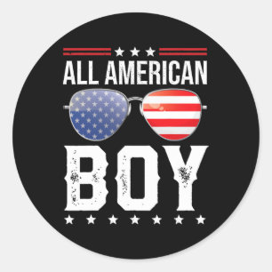 All American Boy Matching Familie Vierde 4 juli Ronde Sticker
