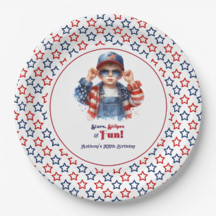 All American Boy Sterren en Strepen Verjaardagsfee Papieren Bordje