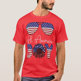 All American Boy Sunflower USA Vlag Zonnebril 4th T-shirt