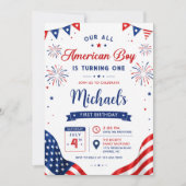 All American Boy Verjaardag 4 juli Kaart (Voorkant)