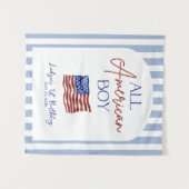 All American Boy Verjaardagsbanner Wandkleed (Voorkant (horizontaal))