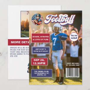 All American Boy Voetbal Magazine Cover Verjaardag Kaart