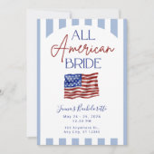 All American Bride Bachelorette Invitation Kaart (Voorkant)