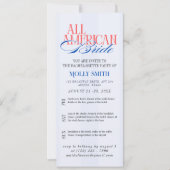 All American Bride Bachelorette Weekend Itinerary Kaart (Voorkant)