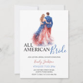 All American Bride Bridal Shower Invitation Kaart (Voorkant)