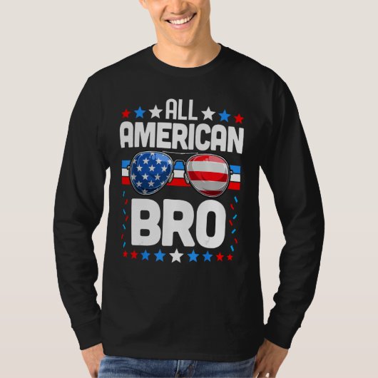All American BRO Matching Family Fourth 4th of Jul T-shirt (Voorkant)