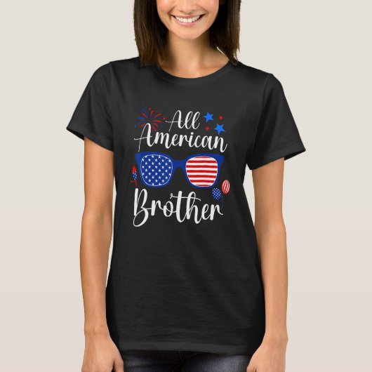 All American Brother 4th of July Memorial Day Fire T-shirt (Voorkant)
