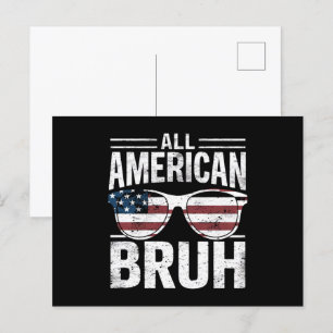All American Bruh 4 juli jongens patriottisch  Briefkaart