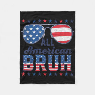 All American Bruh 4 juli jongens patriottisch Usa Fleece Deken