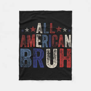 All American Bruh 4 juli jongens patriottisch Usa Fleece Deken