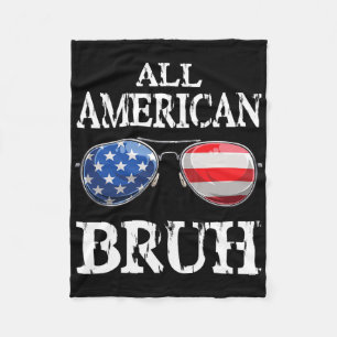 All American Bruh 4 juli jongens patriottische tie Fleece Deken