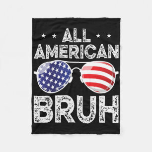 All American Bruh 4 juli jongens patriottische tie Fleece Deken