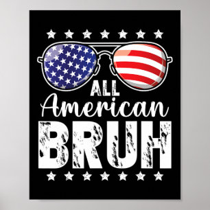 All American Bruh 4 juli jongens patriottische tie Poster