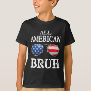 All American Bruh 4 juli jongens patriottische tie T-shirt