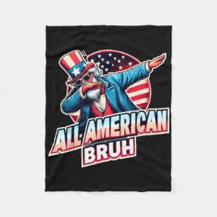 All American Bruh Amerikaanse Vlag Grappig 4 juli Fleece Deken