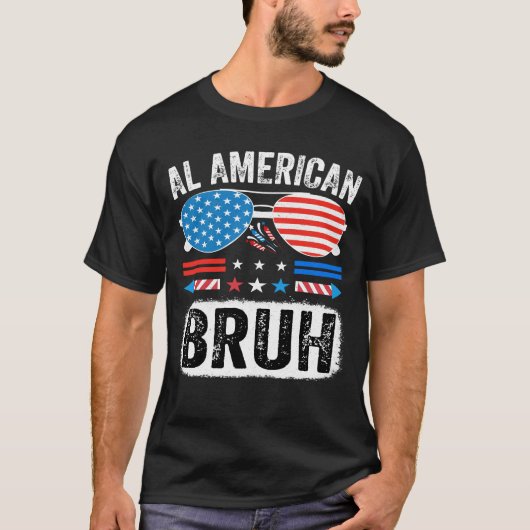 All American Bruh Funny Patriotic Meme Shirt USA (Voorkant)