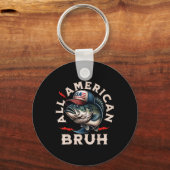 All American Bruh Patriottische B Vis 4 juli Vis Sleutelhanger (Voorkant)