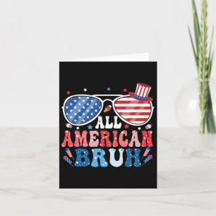 All American Bruh Vier Juli Jongens Shirt Amerika Kaart