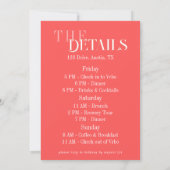 All American Bruids Bruidsweekend Itinerary Kaart (Achterkant)