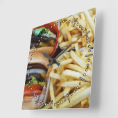 All American Burgers/Fries Time Square Wandklok (Hoek)