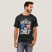 All American Chef 4th Of July American Flag T-shirt (Voorkant volledig)