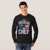 All American Chef 4th Of July American Flag T-shirt (Voorkant volledig)