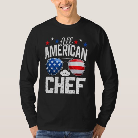 All American Chef 4th Of July American Flag T-shirt (Voorkant)