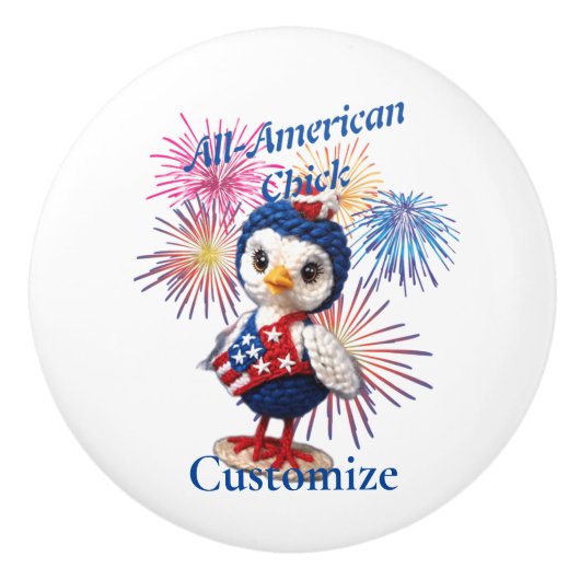 All-American Chick Thunder_Cove Keramische Knop (Voorkant)