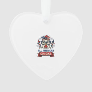 All American Chicks Patriottische Kip Vector Ontwe Ornament