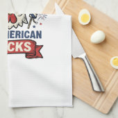 All American Chicks Patriottische Kip Vector Ontwe Theedoek (Quarter Fold)