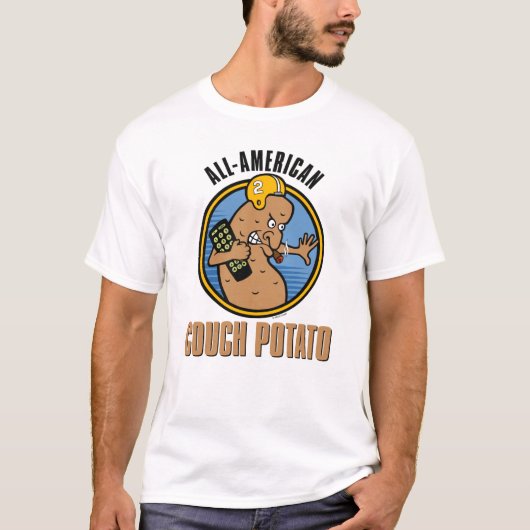 All-American Couch Potato (speciaal op de rug aang T-shirt (Voorkant)