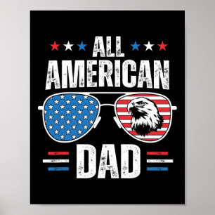 All American Dad 4 juli Vaderdag Zonnebril Poster